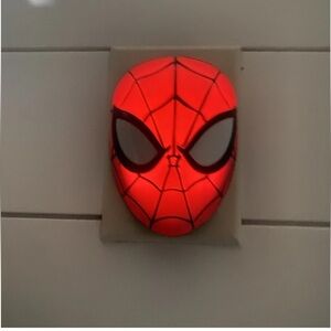Marvel Spider-Man 3D Plug-In LED Night Light – Red Glow Used Tested & Working